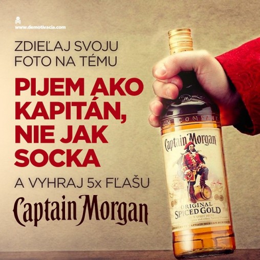 Pijem ako kapitán, nie jak socka! Zdieľaj svoju fotku na túto tému na instagrame a vyhraj 5x fľašu Captain Morgan