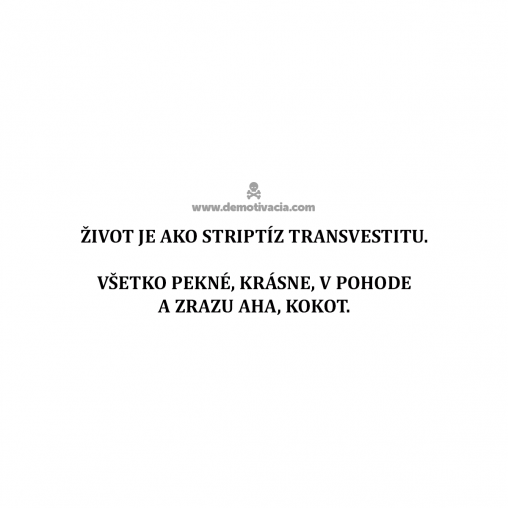 Život je ako striptíz transvestitu